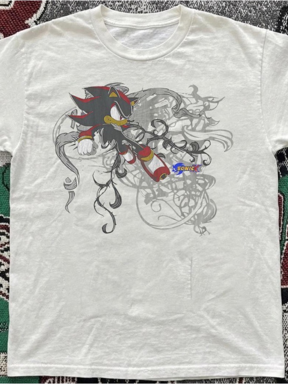 Gildan White Sonic The Hedgehog Shadow Graphic T-shirt